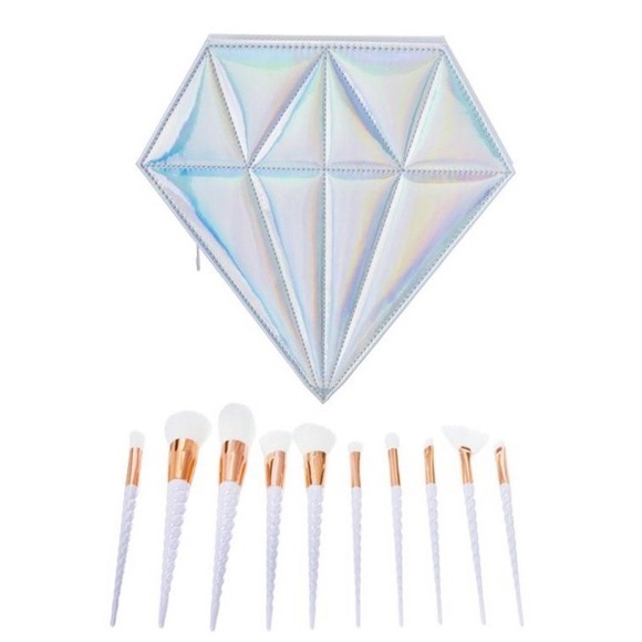 rose gold & white unicorn brush set - Picture 3 of 8